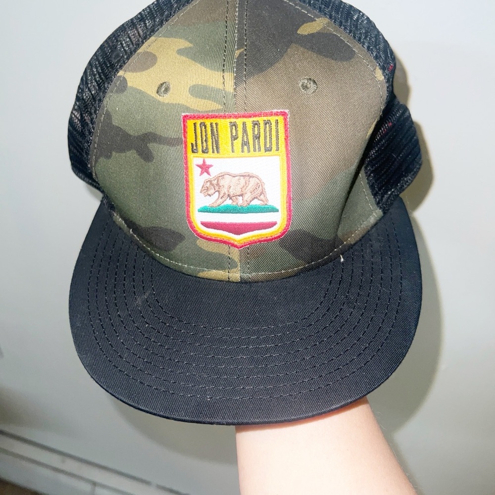 John Pardi Otto camo and black mesh trucker California patch SnapBack - Picture 2 of 8